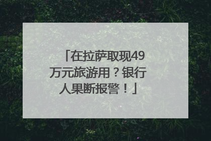 在拉萨取现49万元旅游用？银行人果断报警！