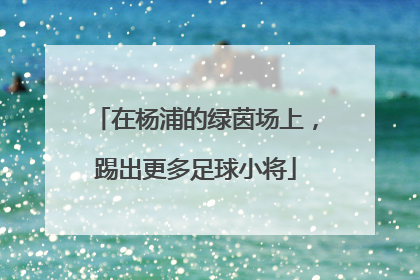 在杨浦的绿茵场上，踢出更多足球小将
