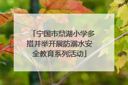 宁国市鼎湖小学多措并举开展防溺水安全教育系列活动