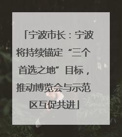 宁波市长：宁波将持续锚定“三个首选之地”目标，推动博览会与示范区互促共进