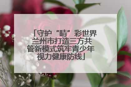 守护“睛”彩世界 兰州市打造三方共管新模式筑牢青少年视力健康防线