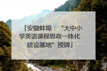 安徽蚌埠：“大中小学英语课程思政一体化建设基地”授牌