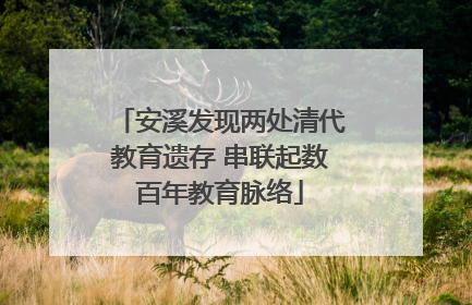 安溪发现两处清代教育遗存 串联起数百年教育脉络