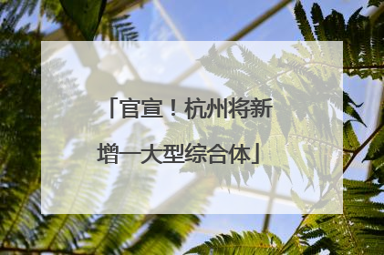 官宣！杭州将新增一大型综合体