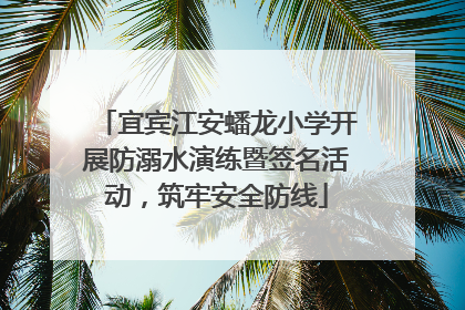 宜宾江安蟠龙小学开展防溺水演练暨签名活动，筑牢安全防线