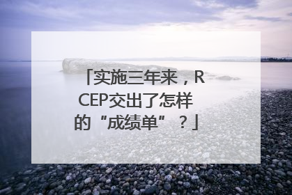 实施三年来，RCEP交出了怎样的“成绩单”？