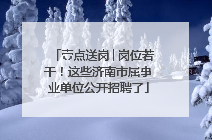 壹点送岗│岗位若干！这些济南市属事业单位公开招聘了