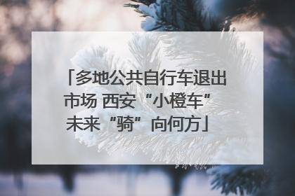 多地公共自行车退出市场 西安“小橙车”未来“骑”向何方