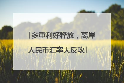 多重利好释放，离岸人民币汇率大反攻