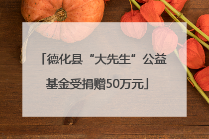 德化县“大先生”公益基金受捐赠50万元