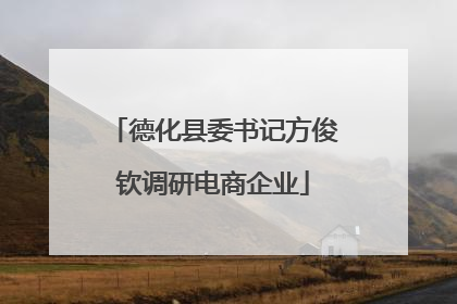 德化县委书记方俊钦调研电商企业