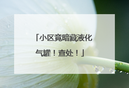 小区竟暗藏液化气罐！查处！