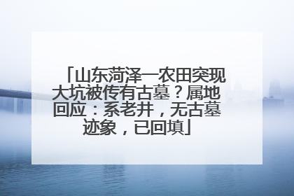 山东菏泽一农田突现大坑被传有古墓？属地回应：系老井，无古墓迹象，已回填