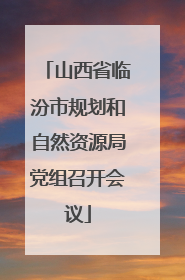 山西省临汾市规划和自然资源局党组召开会议