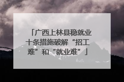 广西上林县稳就业十条措施破解“招工难”和“就业难”