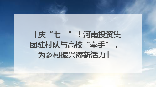 庆“七一”！河南投资集团驻村队与高校“牵手”，为乡村振兴添新活力