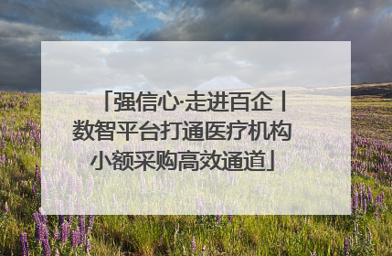 强信心·走进百企丨数智平台打通医疗机构小额采购高效通道