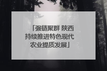 强链聚群 陕西持续推进特色现代农业提质发展