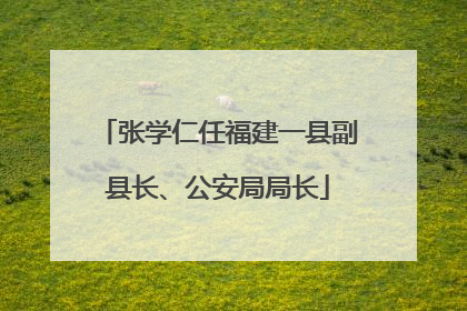 张学仁任福建一县副县长、公安局局长