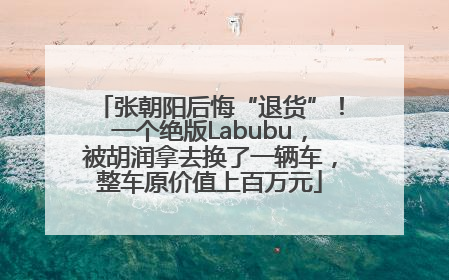 张朝阳后悔“退货”！一个绝版Labubu，被胡润拿去换了一辆车，整车原价值上百万元