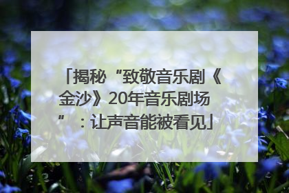 揭秘“致敬音乐剧《金沙》20年音乐剧场”：让声音能被看见