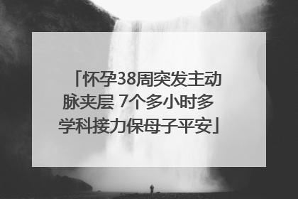 怀孕38周突发主动脉夹层 7个多小时多学科接力保母子平安