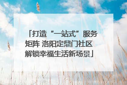 打造“一站式”服务矩阵 洛阳定鼎门社区解锁幸福生活新场景
