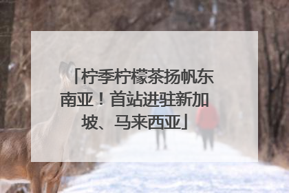 柠季柠檬茶扬帆东南亚！首站进驻新加坡、马来西亚