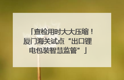查检用时大大压缩！厦门海关试点“出口锂电包装智慧监管”
