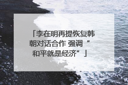 李在明再提恢复韩朝对话合作 强调“和平就是经济”
