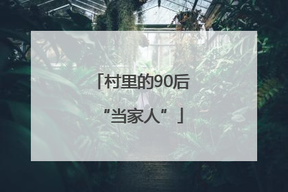 村里的90后“当家人”