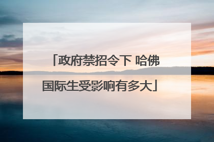 政府禁招令下 哈佛国际生受影响有多大