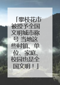 攀枝花市被授予全国文明城市称号 当地这些村镇、单位、家庭、校园也是全国文明！