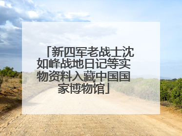 新四军老战士沈如峰战地日记等实物资料入藏中国国家博物馆