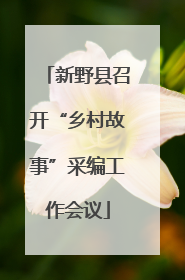 新野县召开“乡村故事”采编工作会议