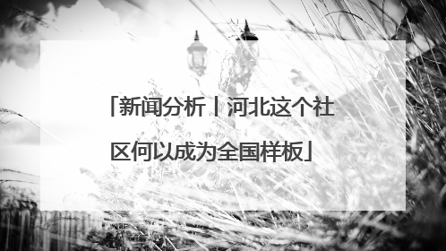 新闻分析丨河北这个社区何以成为全国样板