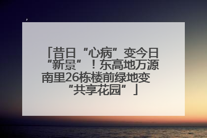 昔日“心病”变今日“新景”！东高地万源南里26栋楼前绿地变“共享花园”