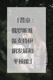 普京：俄罗斯准备支持伊朗发展和平核能