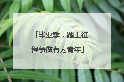 毕业季，踏上征程争做有为青年