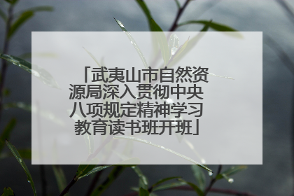武夷山市自然资源局深入贯彻中央八项规定精神学习教育读书班开班