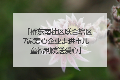 桥东南社区联合辖区7家爱心企业走进市儿童福利院送爱心