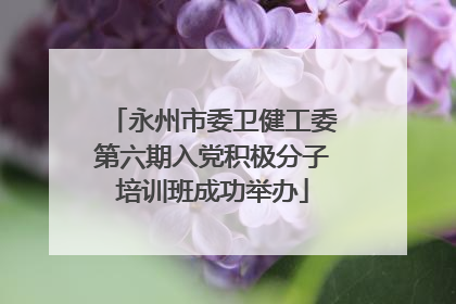 永州市委卫健工委第六期入党积极分子培训班成功举办