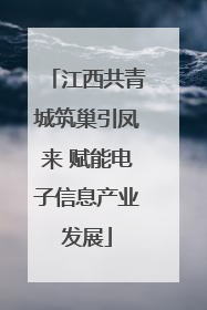 江西共青城筑巢引凤来 赋能电子信息产业发展