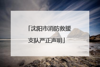 沈阳市消防救援支队严正声明