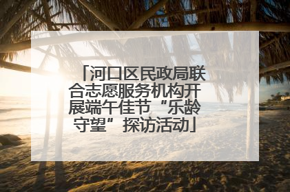 河口区民政局联合志愿服务机构开展端午佳节“乐龄守望”探访活动
