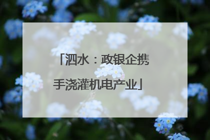 泗水：政银企携手浇灌机电产业