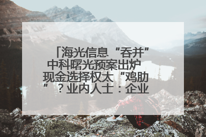 海光信息“吞并”中科曙光预案出炉 现金选择权太“鸡肋”？业内人士：企业不想大量现金流出