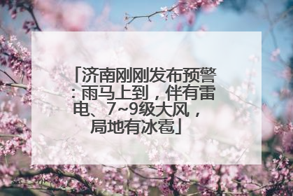 济南刚刚发布预警：雨马上到，伴有雷电、7~9级大风，局地有冰雹