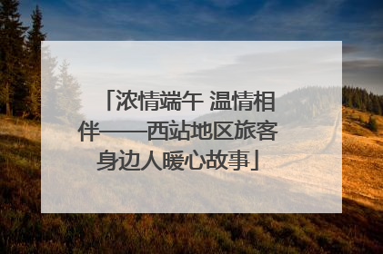 浓情端午 温情相伴——西站地区旅客身边人暖心故事