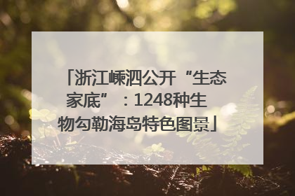 浙江嵊泗公开“生态家底”：1248种生物勾勒海岛特色图景